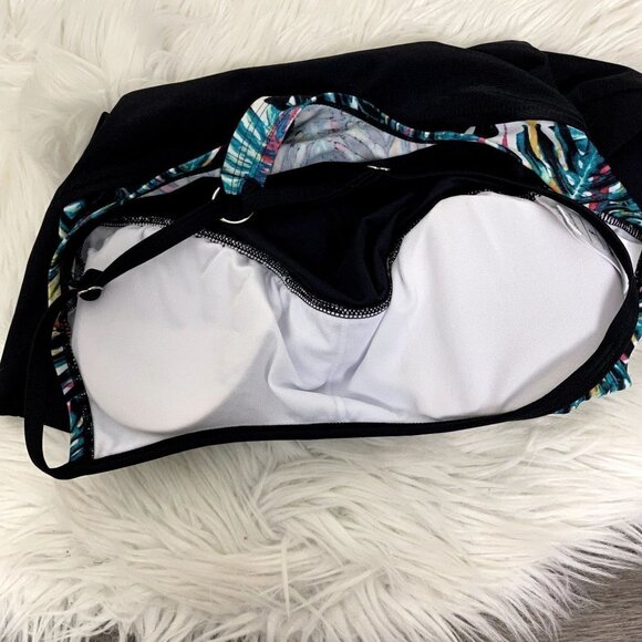 Adidas Womens Small Monstera Tropical Tankini Swim Top - Picture 4 of 9